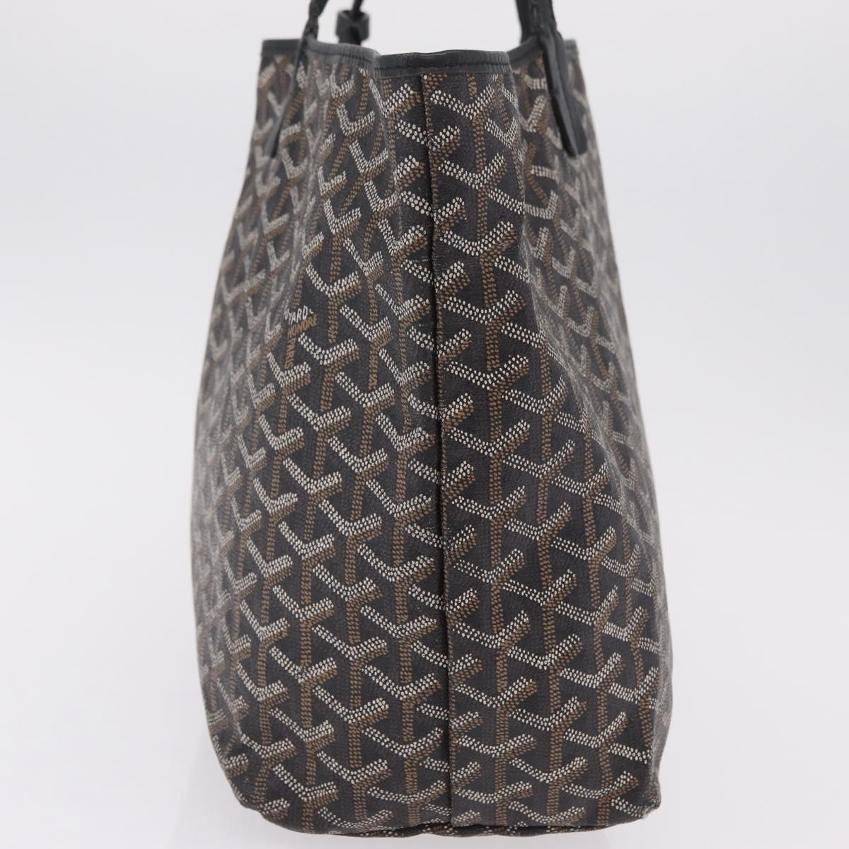 Goyard Herringbone Saint Louis PM Tote Bag PVC Black Auth 208846A
