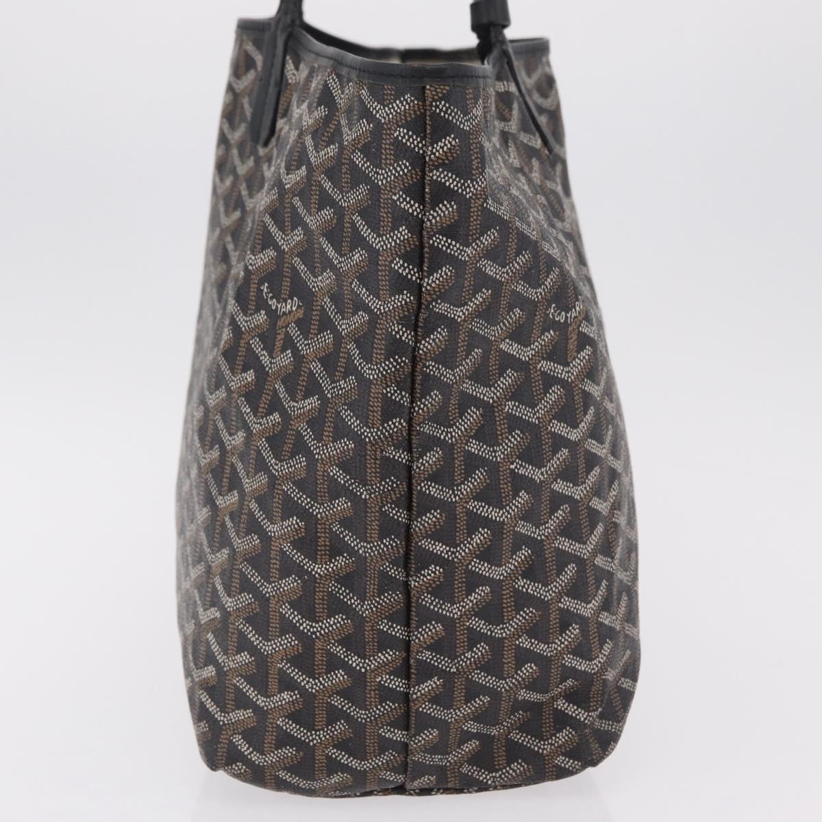 Goyard Herringbone Saint Louis PM Tote Bag PVC Black Auth 208846A