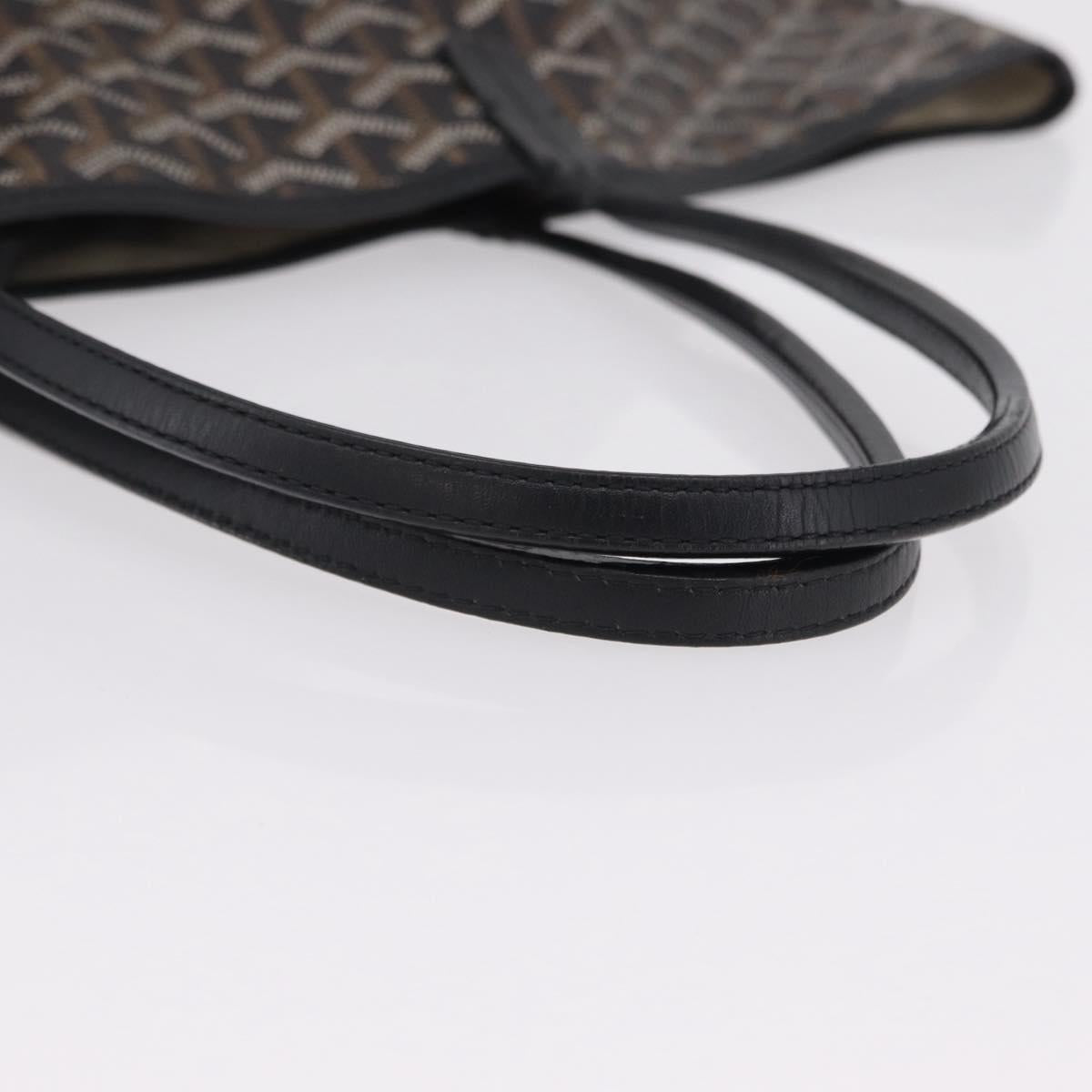 Goyard Herringbone Saint Louis PM Tote Bag PVC Black Auth 208846A