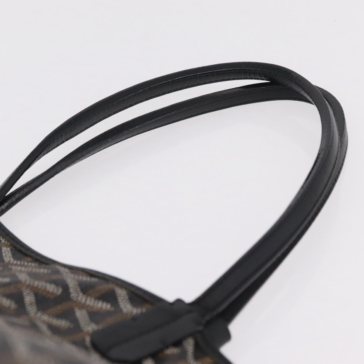 Goyard Herringbone Saint Louis PM Tote Bag PVC Black Auth 208846A