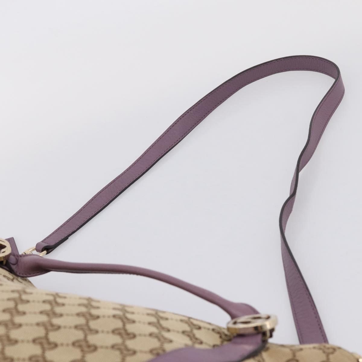 GUCCI GG Canvas GG Twins Shoulder Bag Beige Gold Tone 323675 Auth 208847V