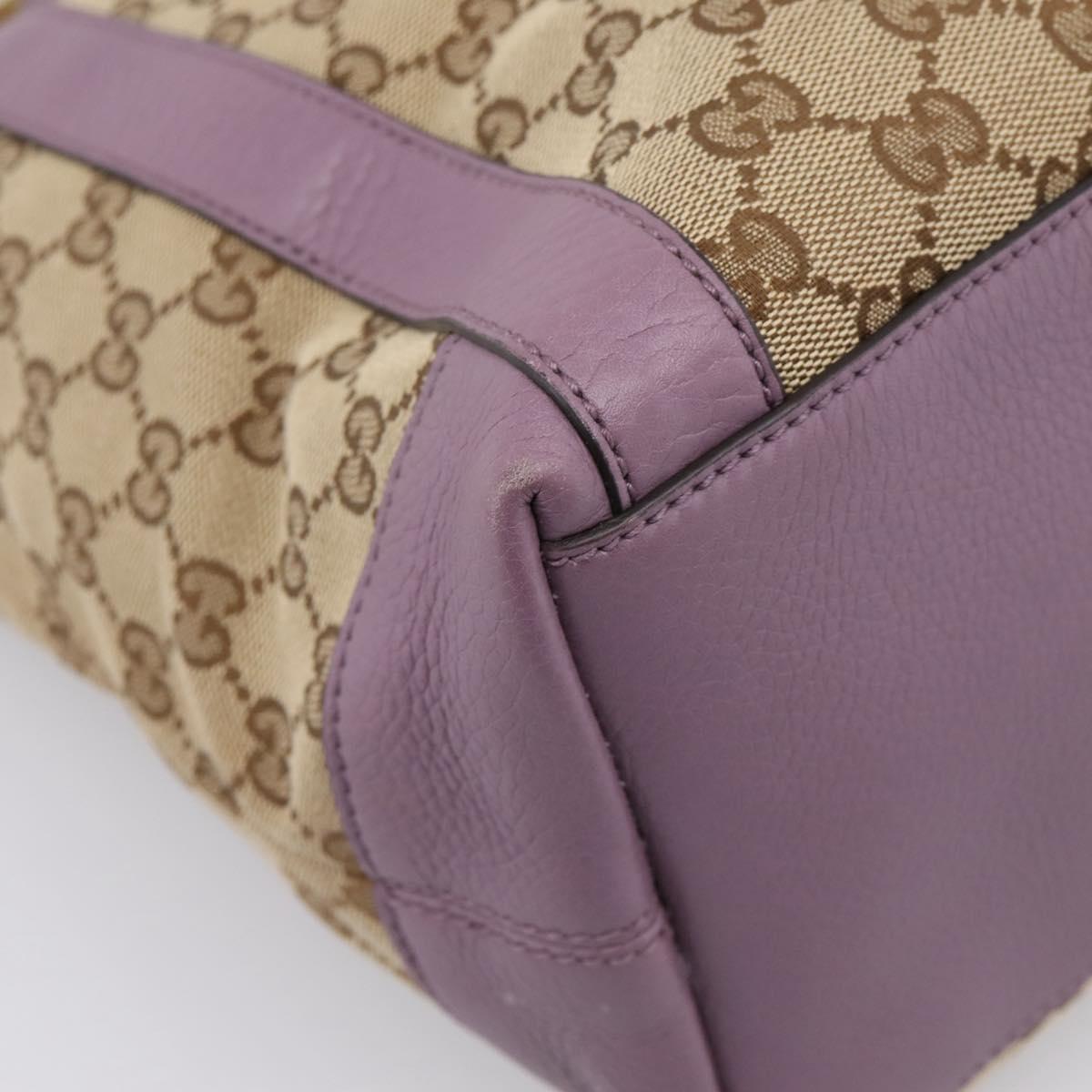 GUCCI GG Canvas GG Twins Shoulder Bag Beige Gold Tone 323675 Auth 208847V