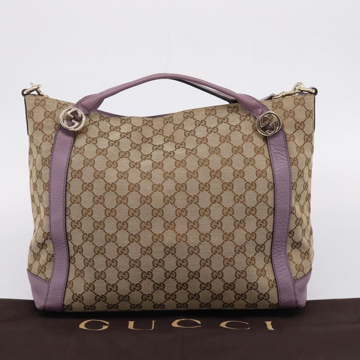 GUCCI GG Canvas GG Twins Shoulder Bag Beige Gold Tone 323675 Auth 208847V