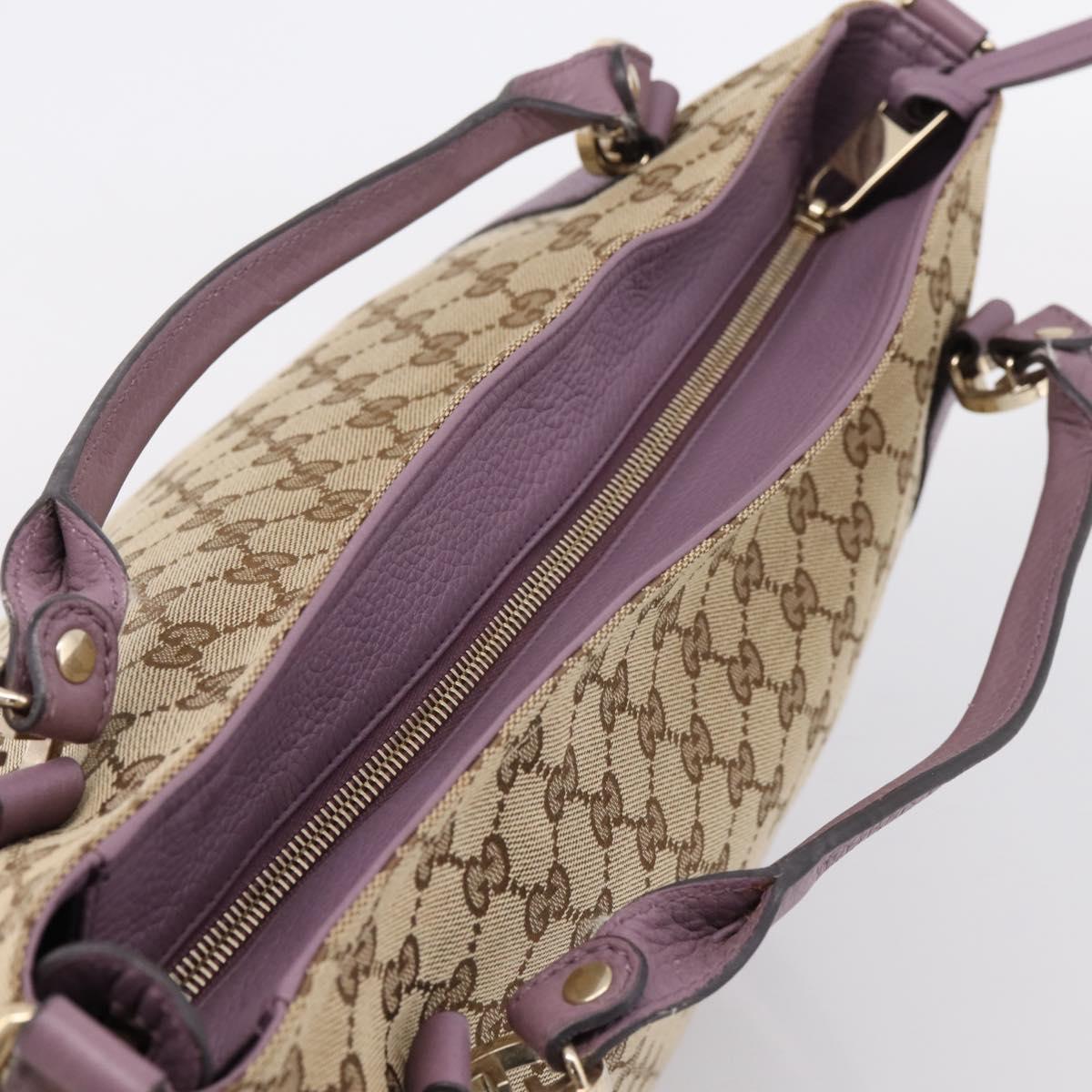 GUCCI GG Canvas GG Twins Shoulder Bag Beige Gold Tone 323675 Auth 208847V