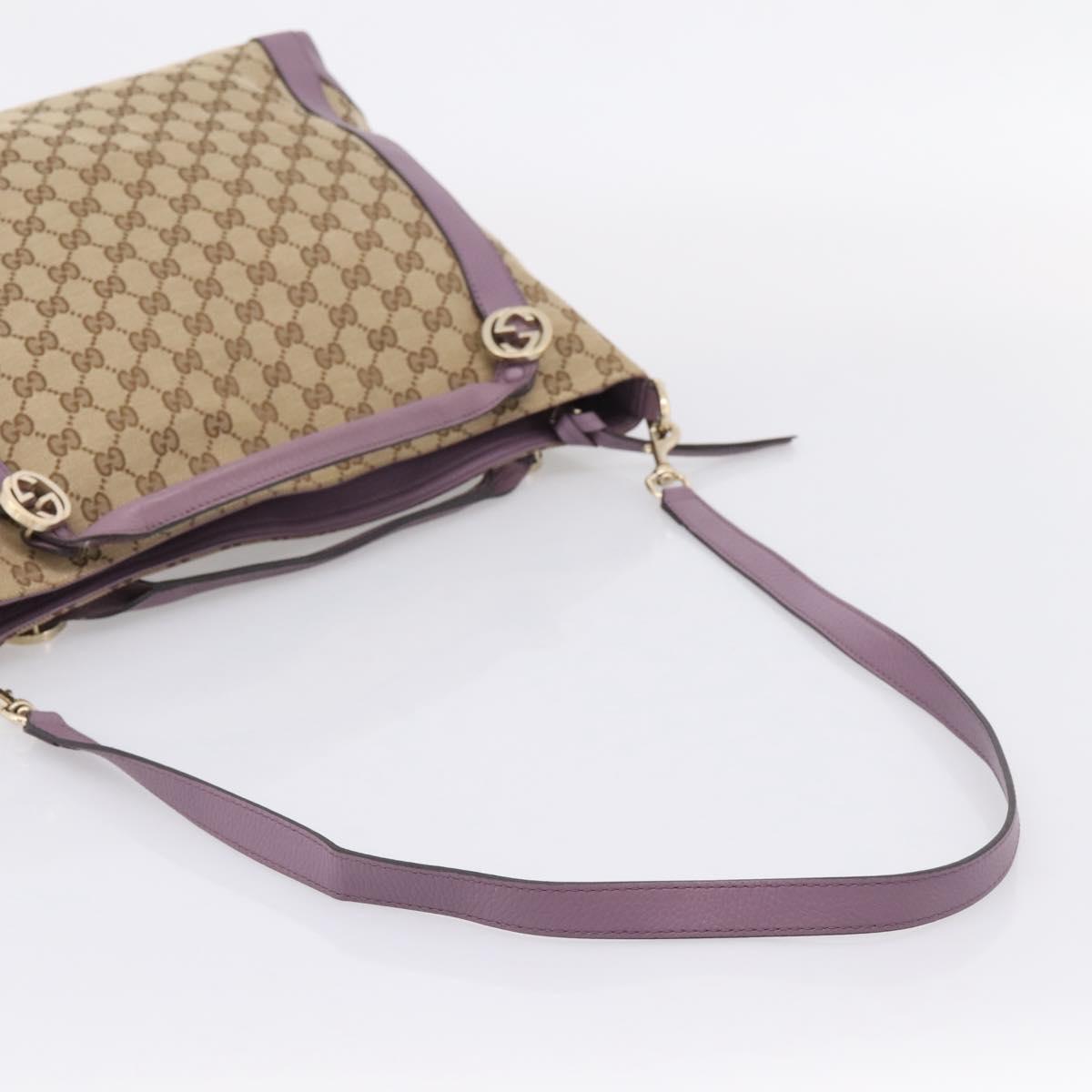 GUCCI GG Canvas GG Twins Shoulder Bag Beige Gold Tone 323675 Auth 208847V