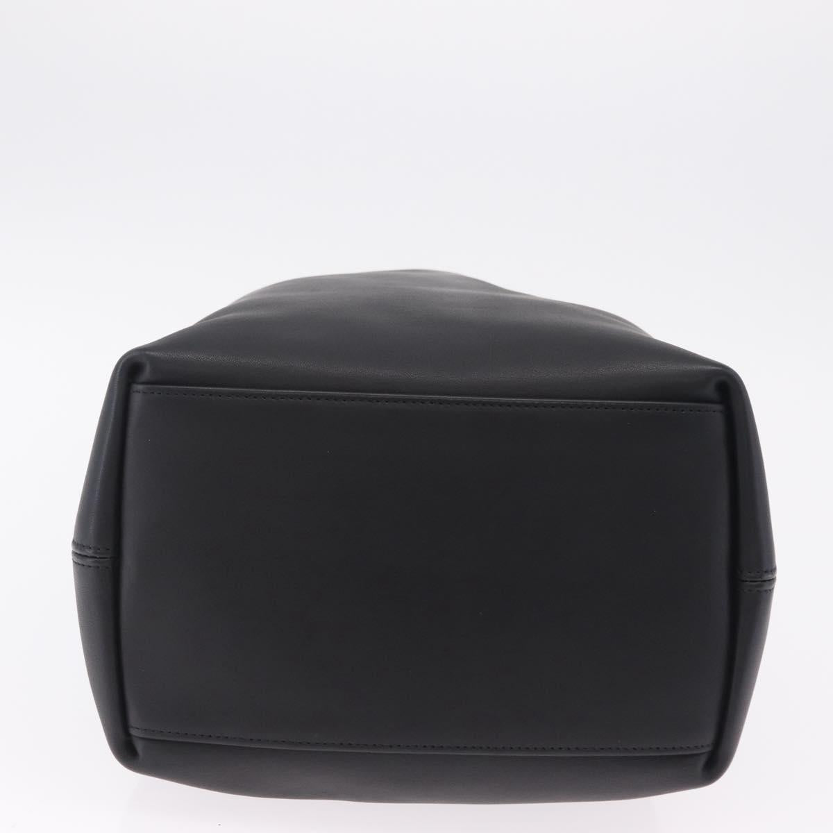 Coach Shoulder Bag Leather Black Silver Auth 208849A