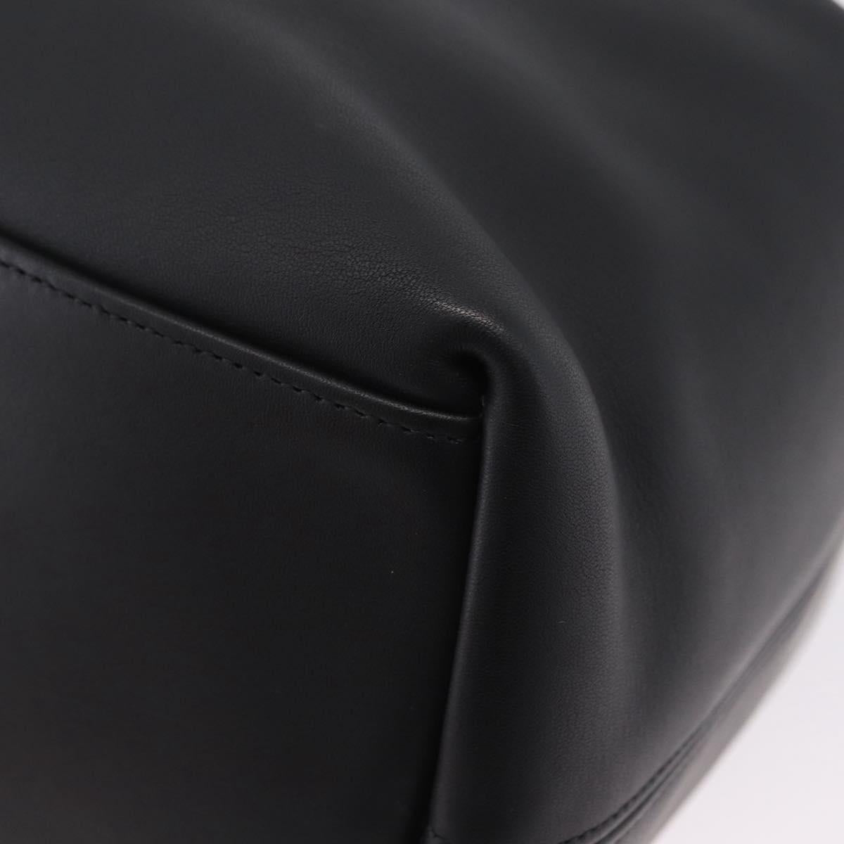 Coach Shoulder Bag Leather Black Silver Auth 208849A