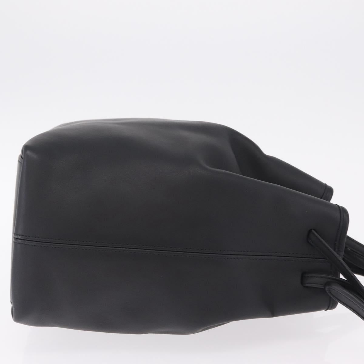 Coach Shoulder Bag Leather Black Silver Auth 208849A