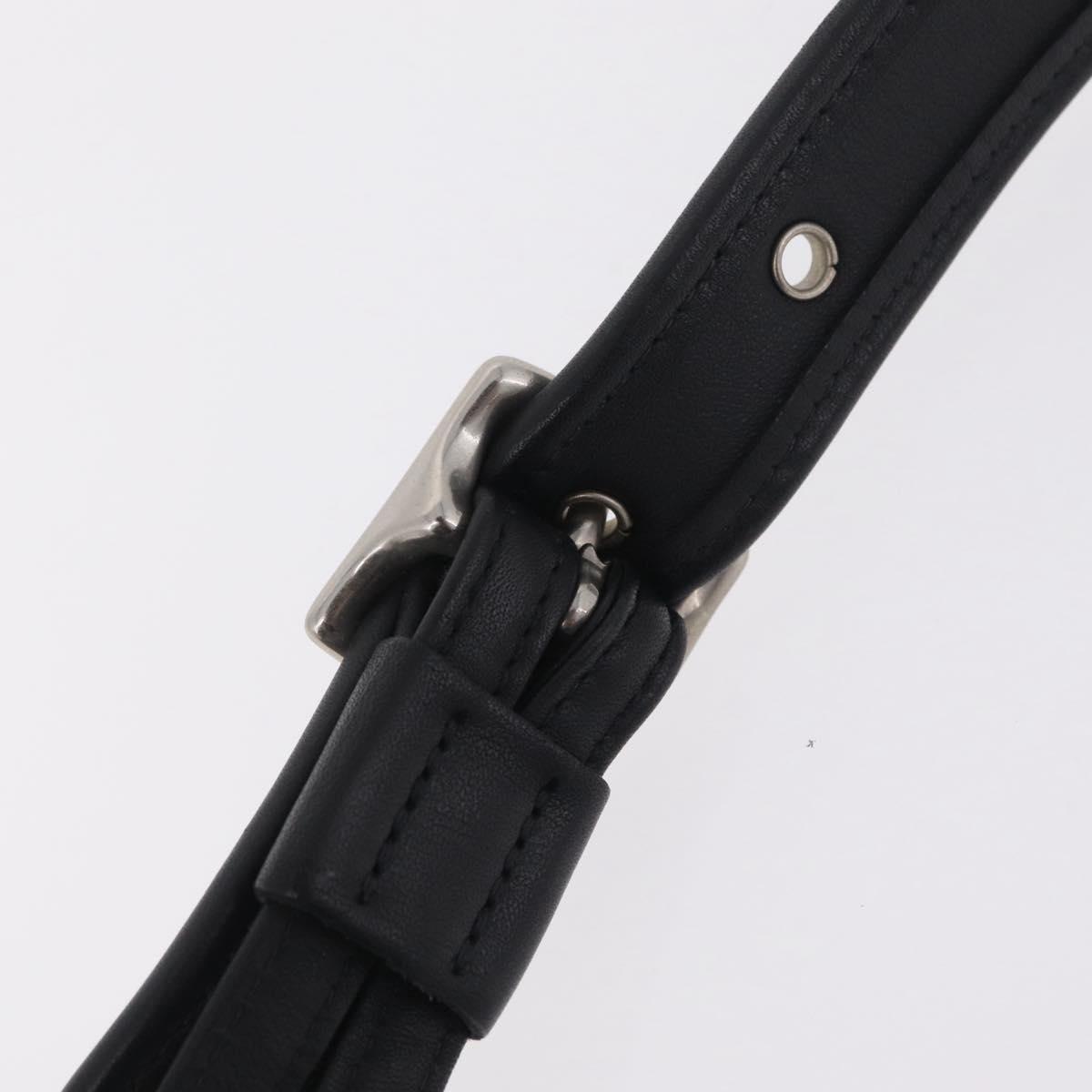 Coach Shoulder Bag Leather Black Silver Auth 208849A