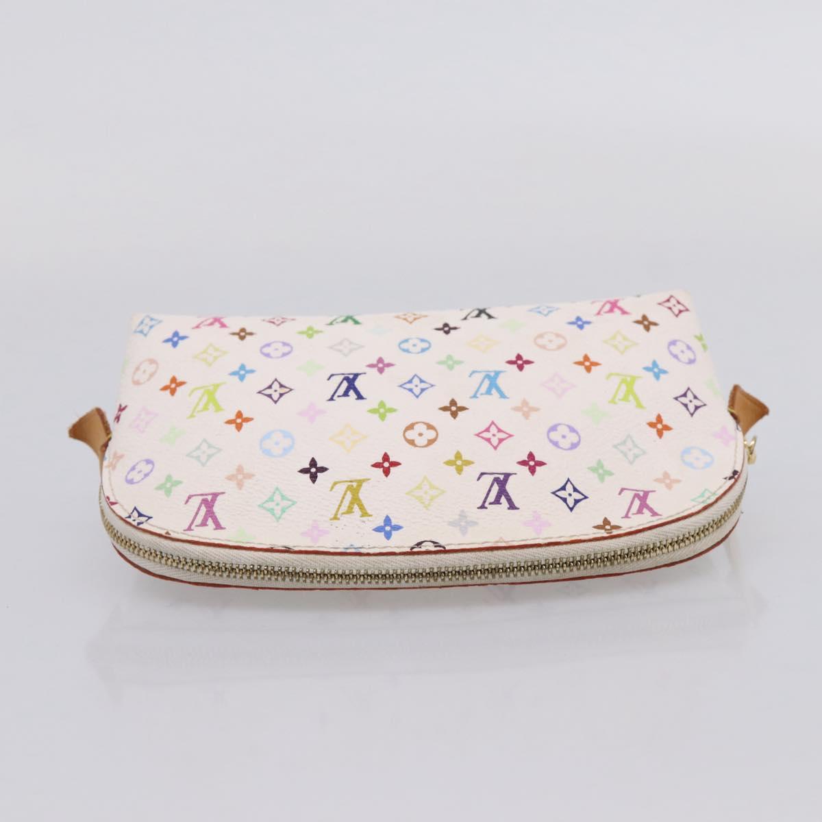 LOUIS VUITTON Monogram Multicolor Pochette Cosmetic PM White M47354 Auth 208855A
