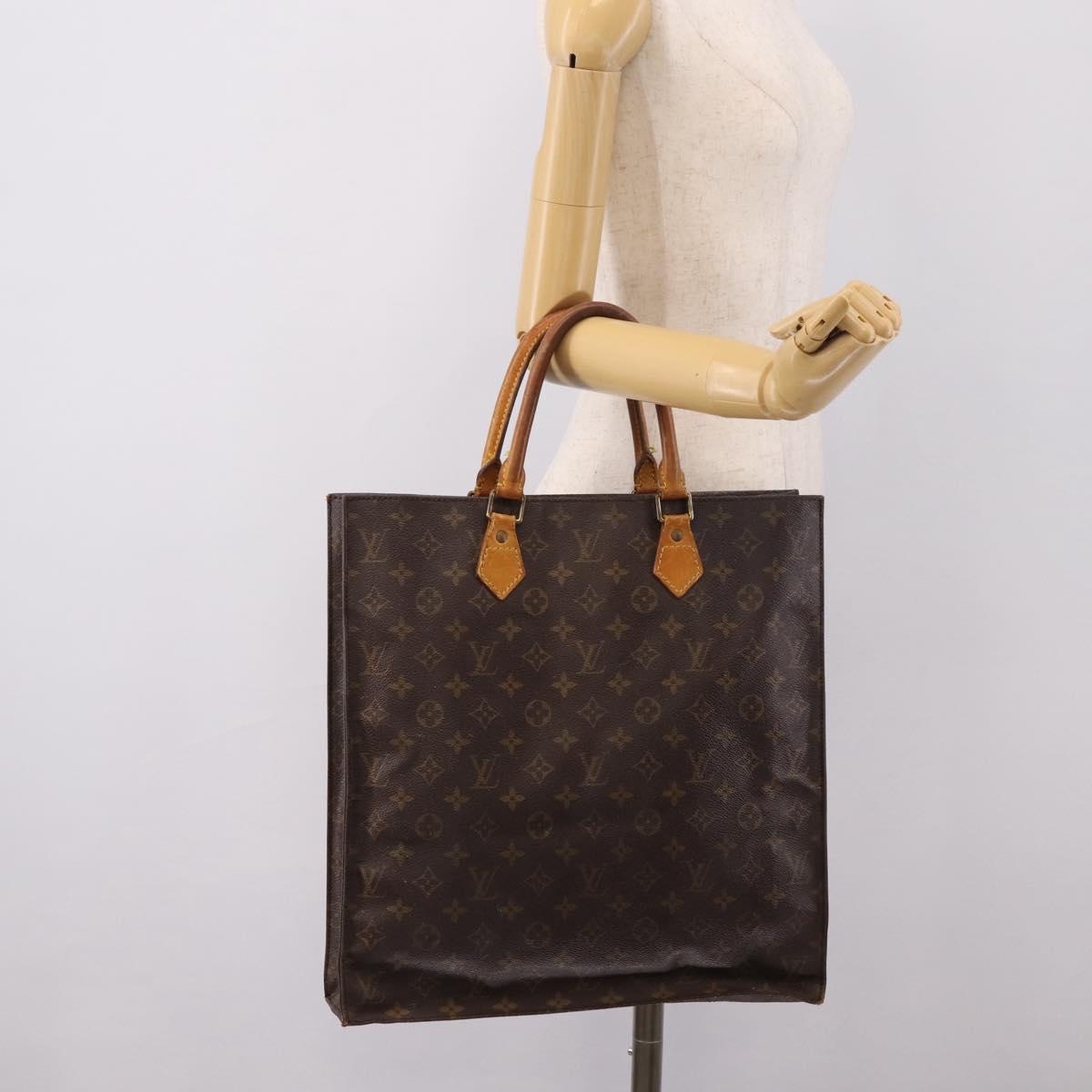 LOUIS VUITTON Monogram Sac Plat Hand Bag M51140 LV Auth 208856