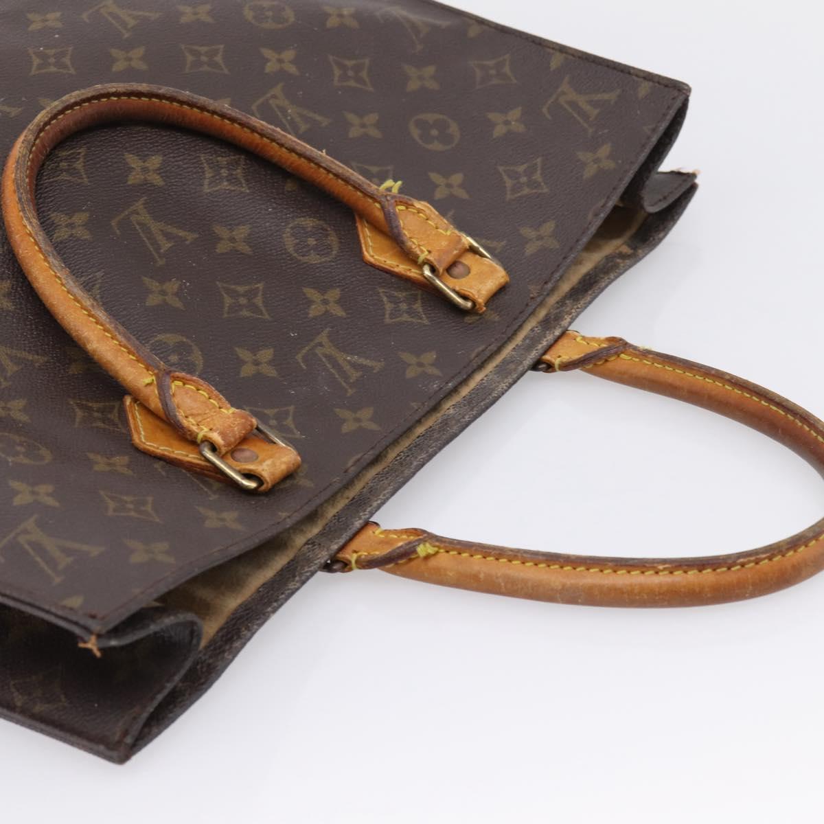 LOUIS VUITTON Monogram Sac Plat Hand Bag M51140 LV Auth 208856