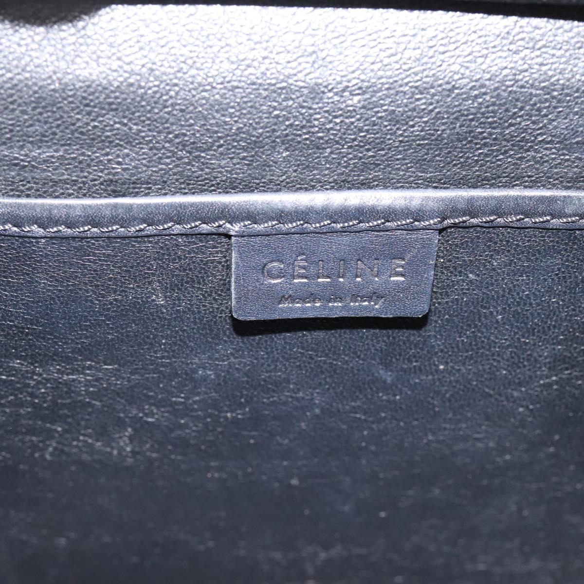 CELINE Luggage Nano Shopper Hand Bag Leather 2way Black Gold Tone Auth 208858