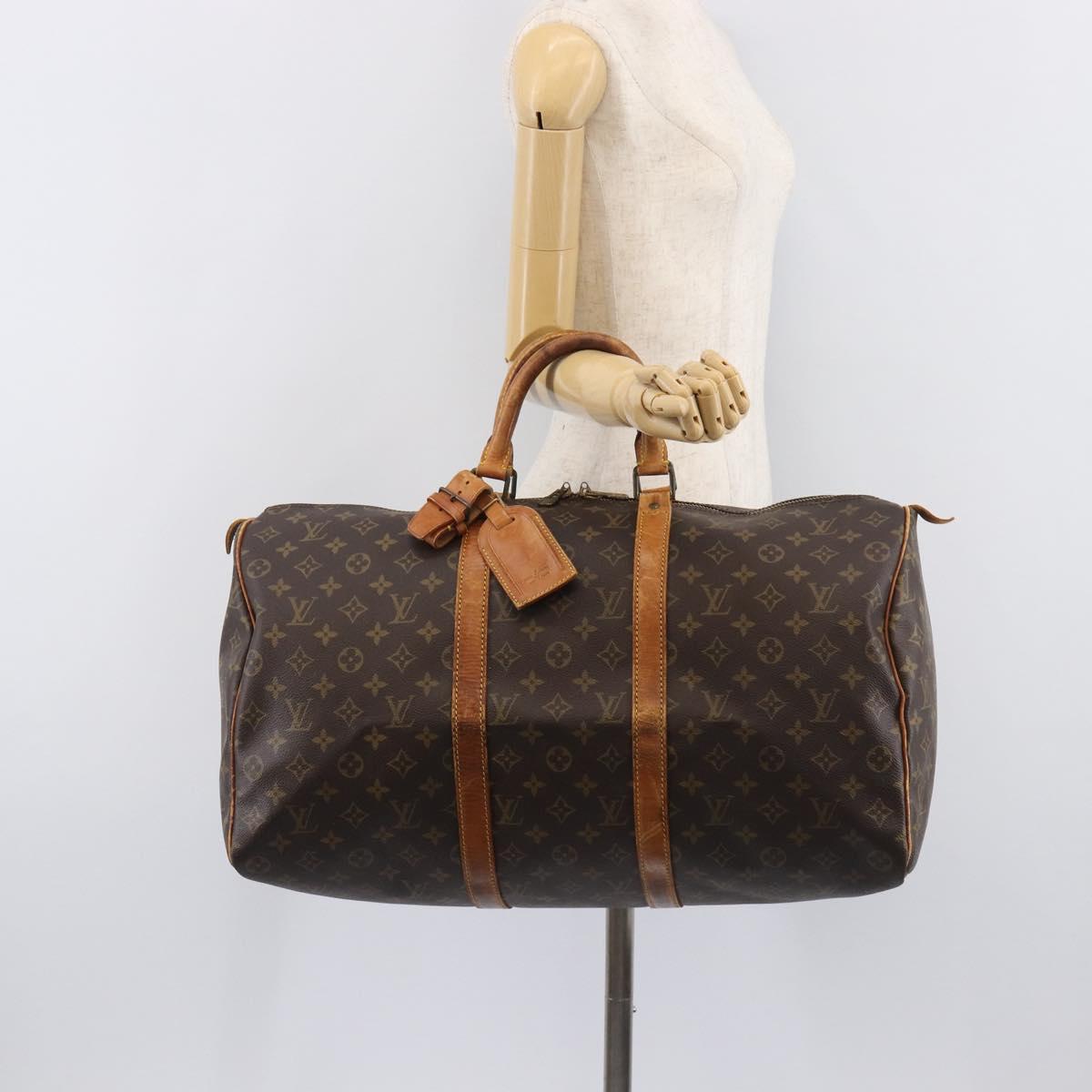 LOUIS VUITTON Monogram Keepall 50 Boston Bag M41426 LV Auth 208863