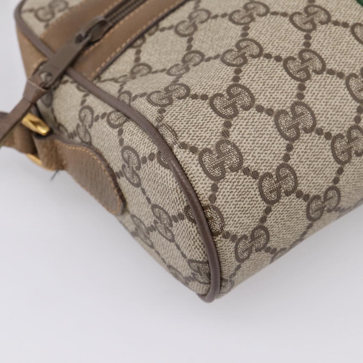 GUCCI GG Supreme Web Sherry Line Shoulder Bag PVC Beige 111 02 004 Auth 208869