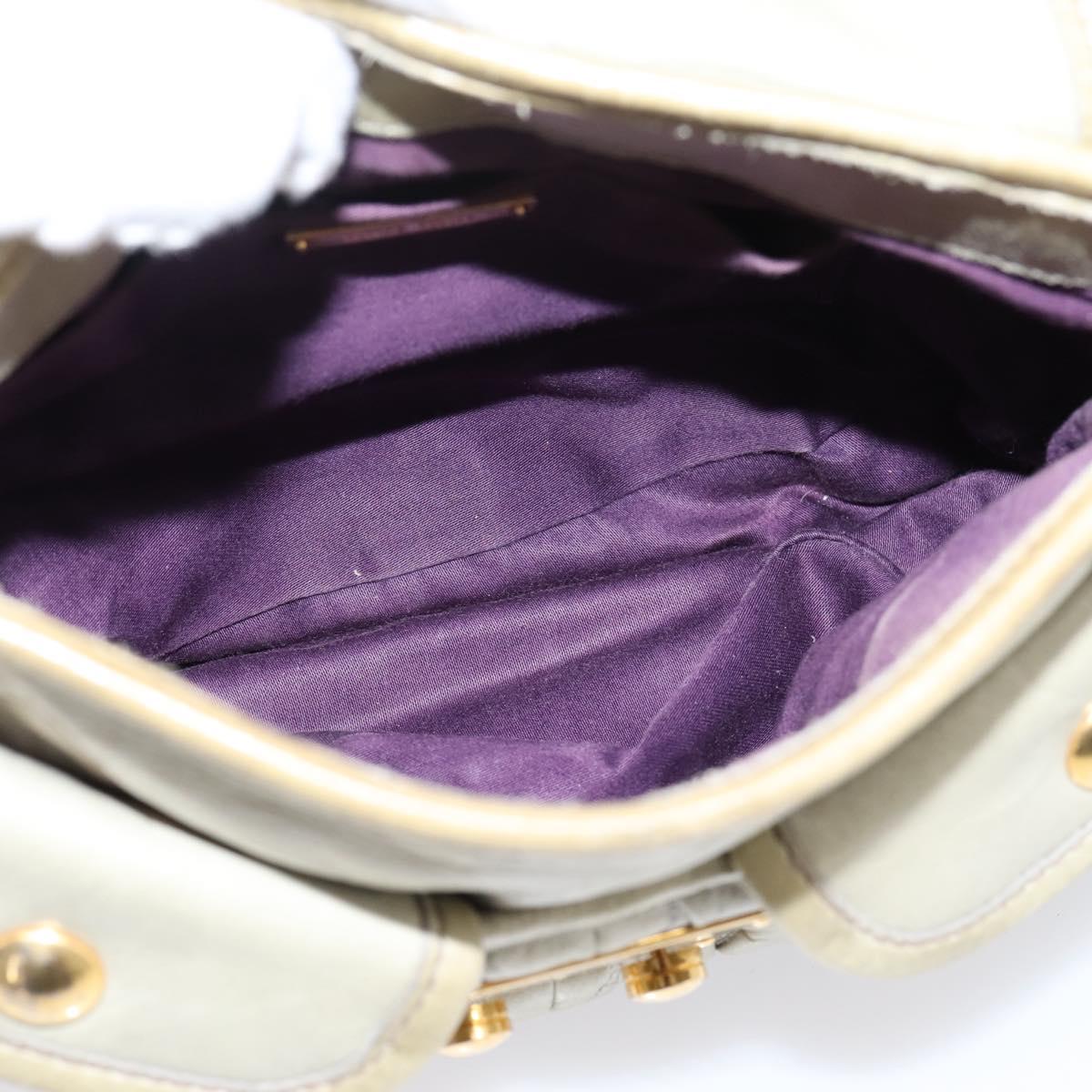 Miu Miu Matelasse Hand Bag Leather 2way Beige Gold Tone Auth 208870A