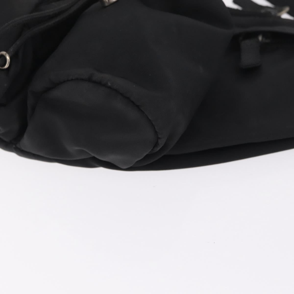 PRADA Waist Bag Nylon Black Silver Auth 208897