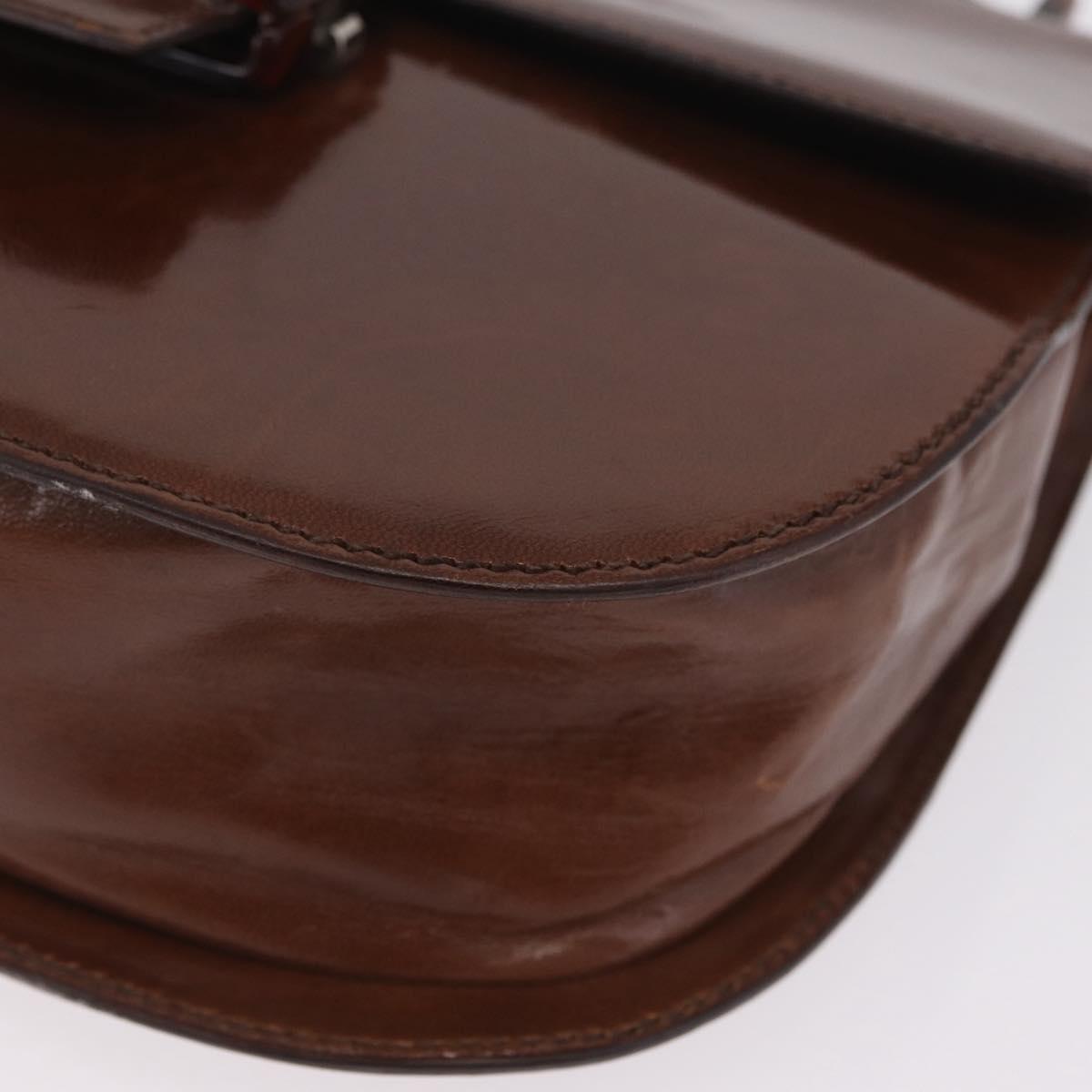 PRADA Hand Bag Leather Brown Auth 208933