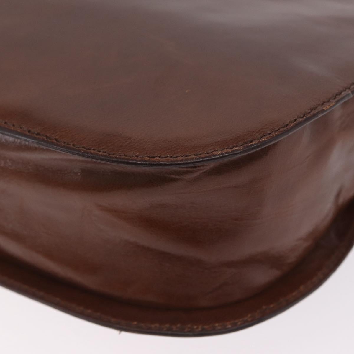 PRADA Hand Bag Leather Brown Auth 208933