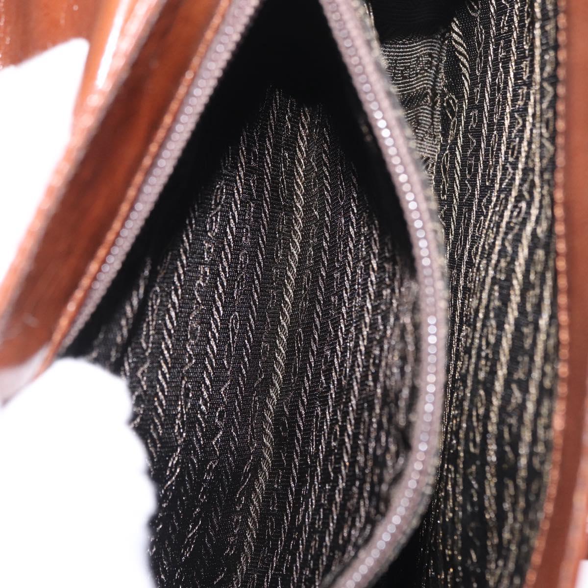 PRADA Hand Bag Leather Brown Auth 208933
