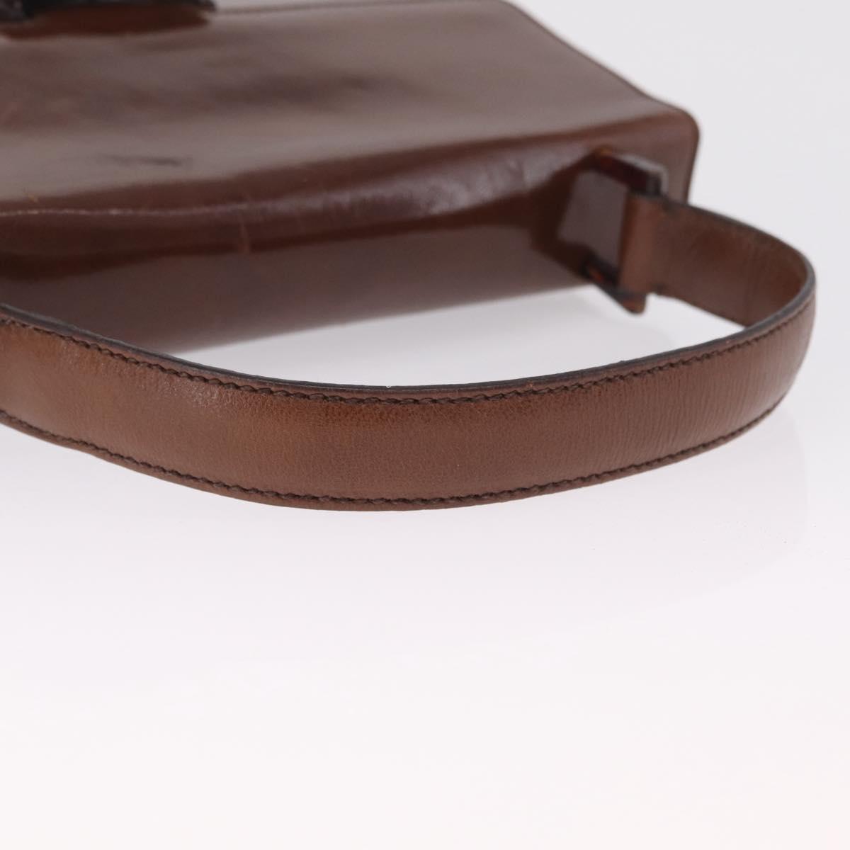 PRADA Hand Bag Leather Brown Auth 208933