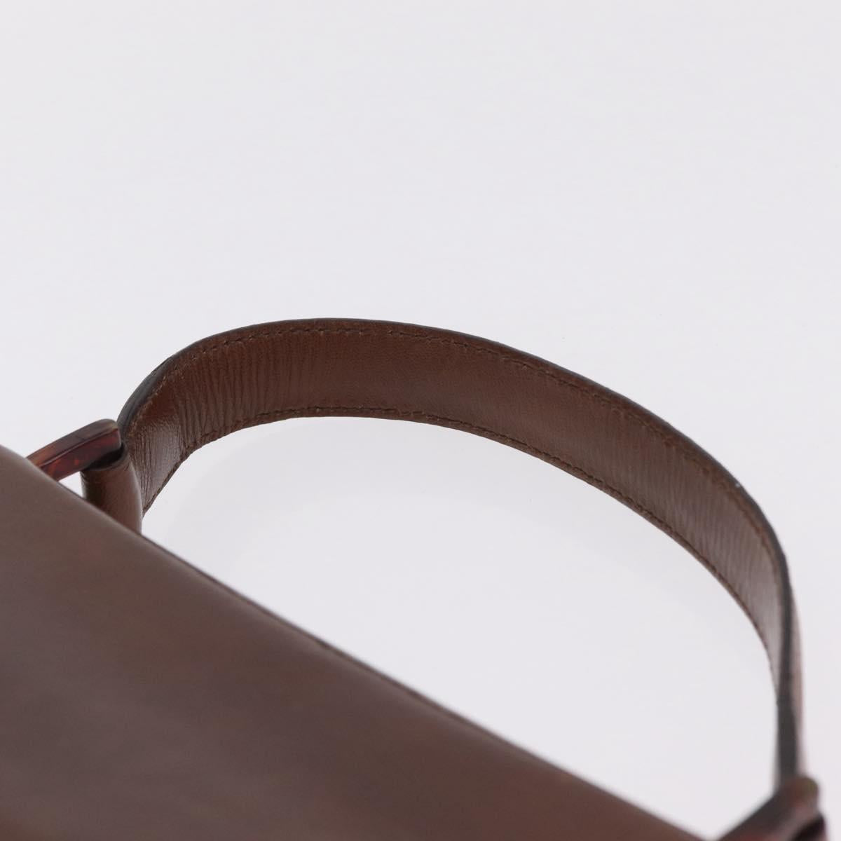 PRADA Hand Bag Leather Brown Auth 208933