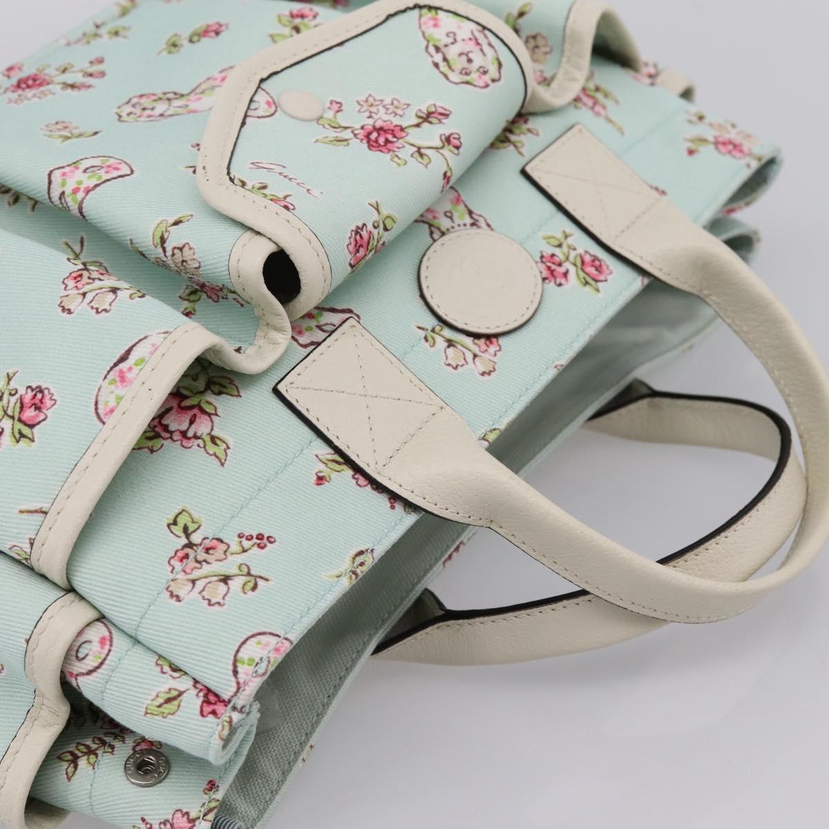 GUCCI Hand Bag Canvas Light Blue 628159 Auth 209003M