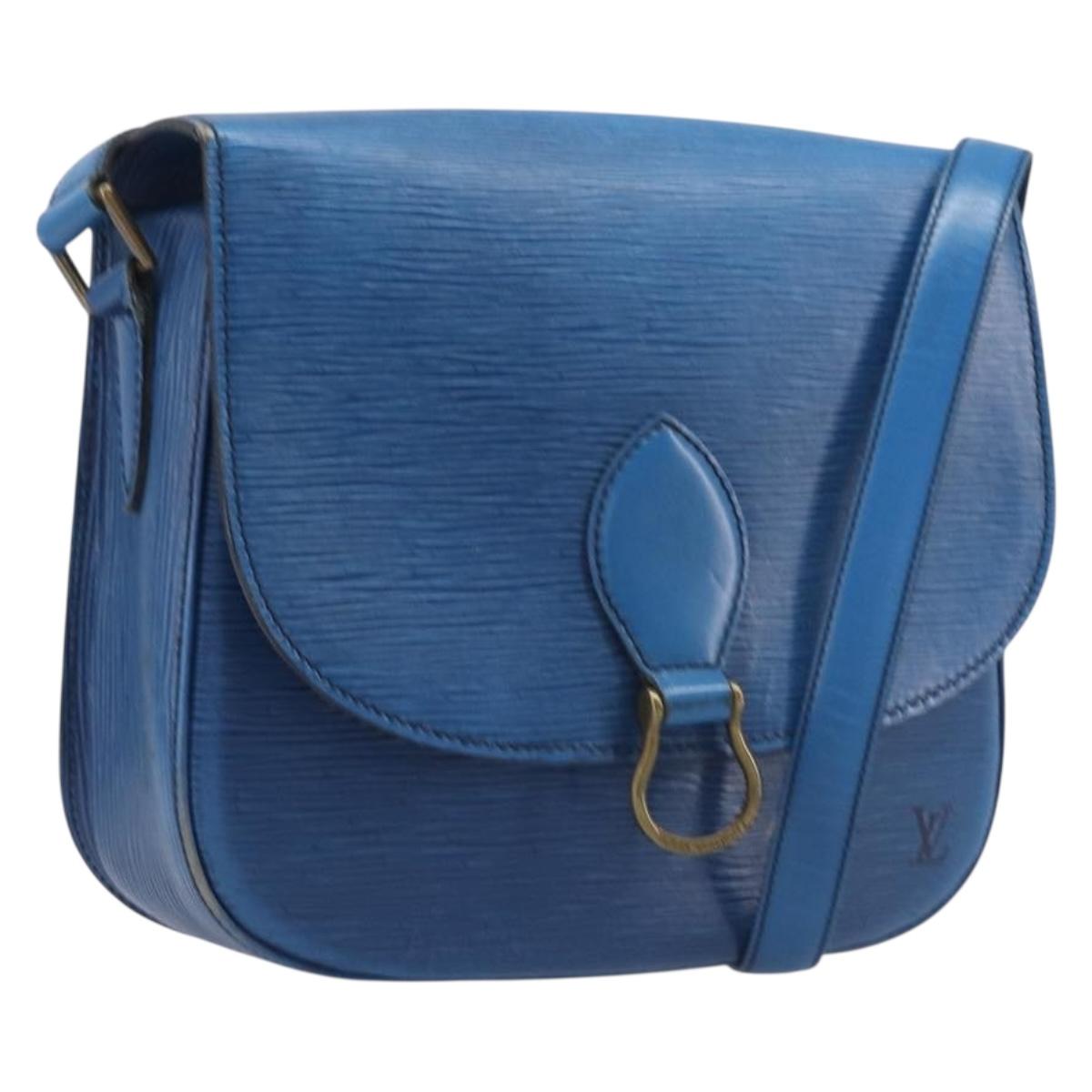 LOUIS VUITTON Epi Saint Cloud GM Shoulder Bag Toledo Blue M52195 LV Auth 209019