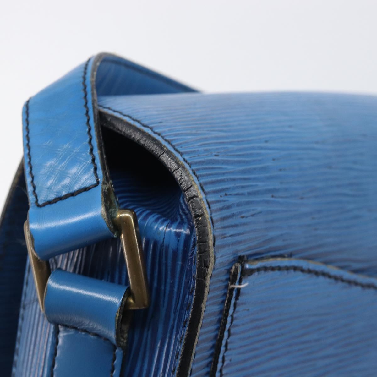 LOUIS VUITTON Epi Saint Cloud GM Shoulder Bag Toledo Blue M52195 LV Auth 209019