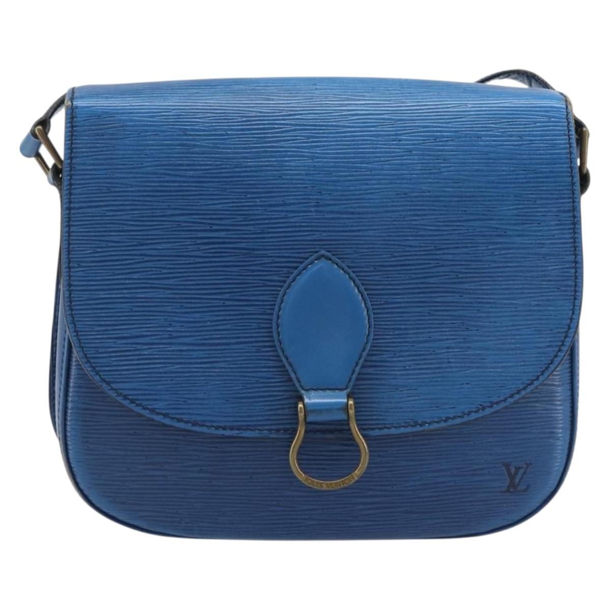 LOUIS VUITTON Epi Saint Cloud GM Shoulder Bag Toledo Blue M52195 LV Auth 209019