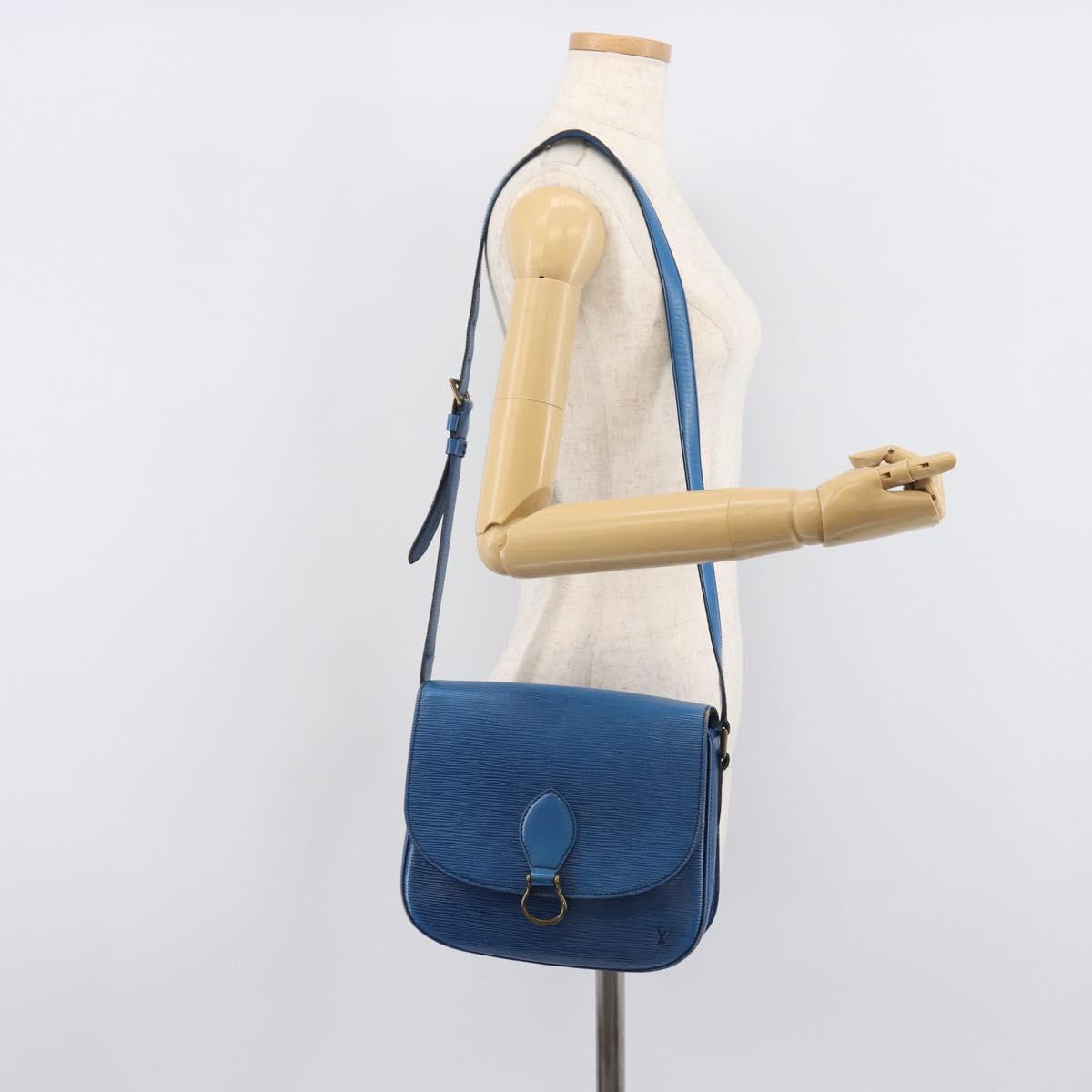 LOUIS VUITTON Epi Saint Cloud GM Shoulder Bag Toledo Blue M52195 LV Auth 209019