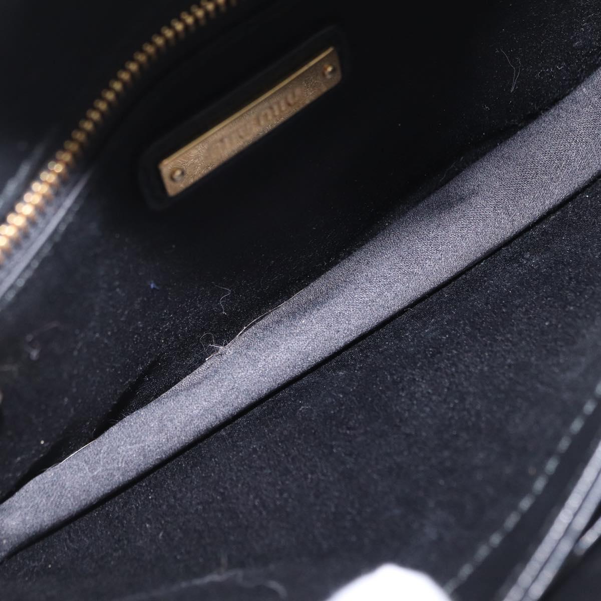 Miu Miu Chain Shoulder Bag Leather Black Gold Auth 209040SAM