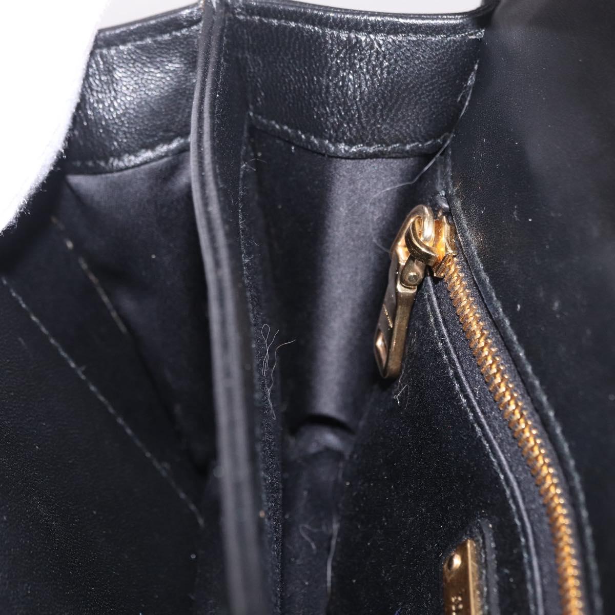Miu Miu Chain Shoulder Bag Leather Black Gold Auth 209040SAM