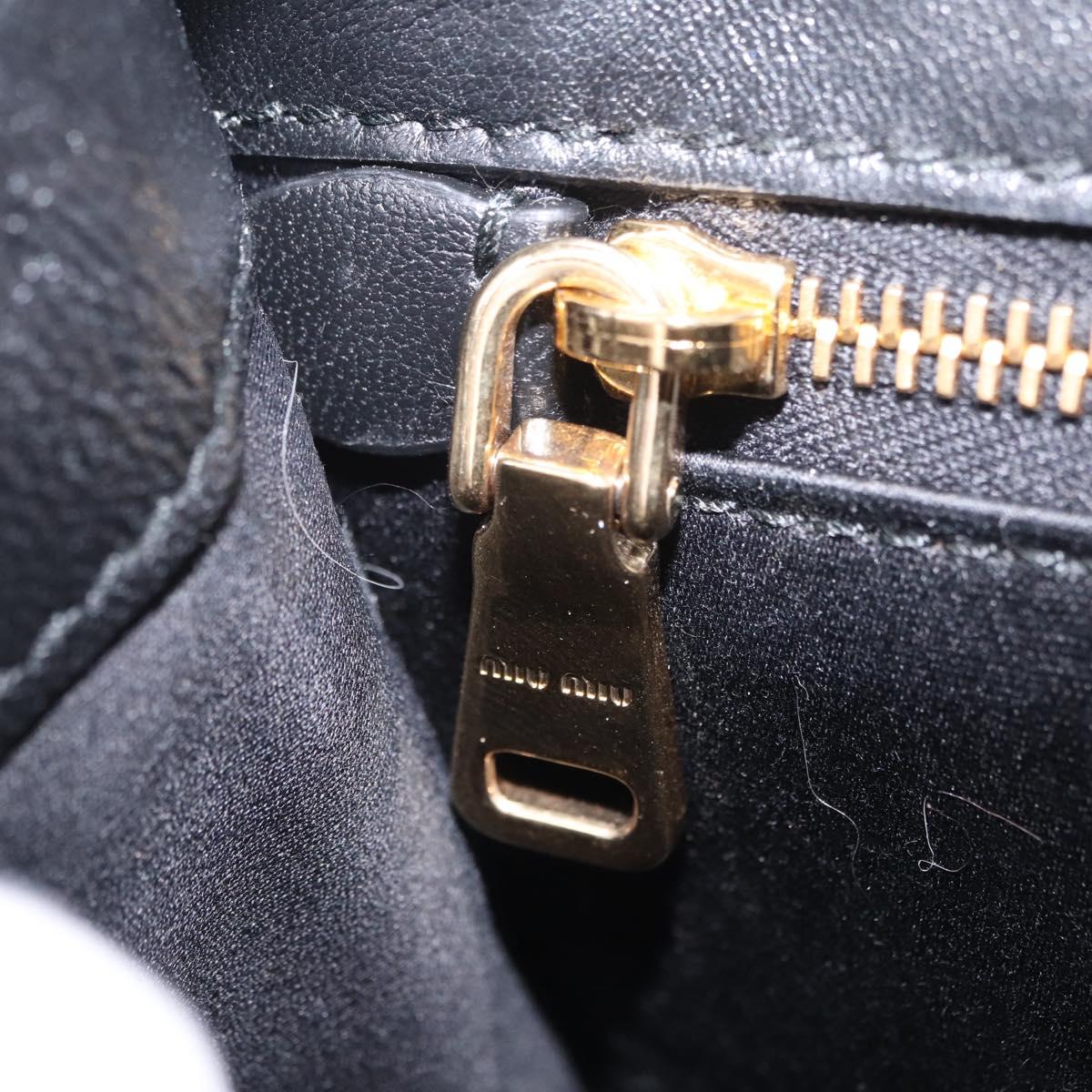 Miu Miu Chain Shoulder Bag Leather Black Gold Auth 209040SAM