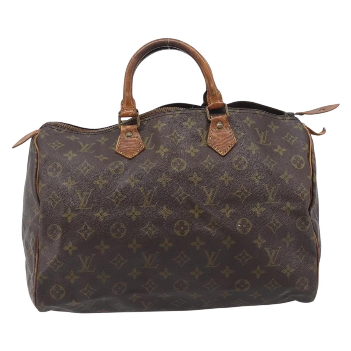 LOUIS VUITTON Monogram Speedy 35 Hand Bag M41524 LV Auth 209052