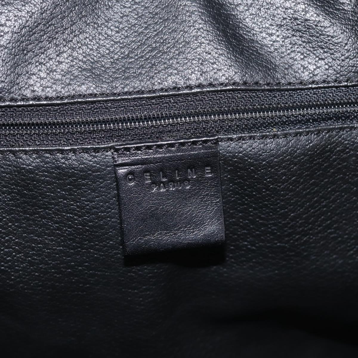 CELINE Macadam Boston Bag PVC Black Gold Tone Auth 209064V