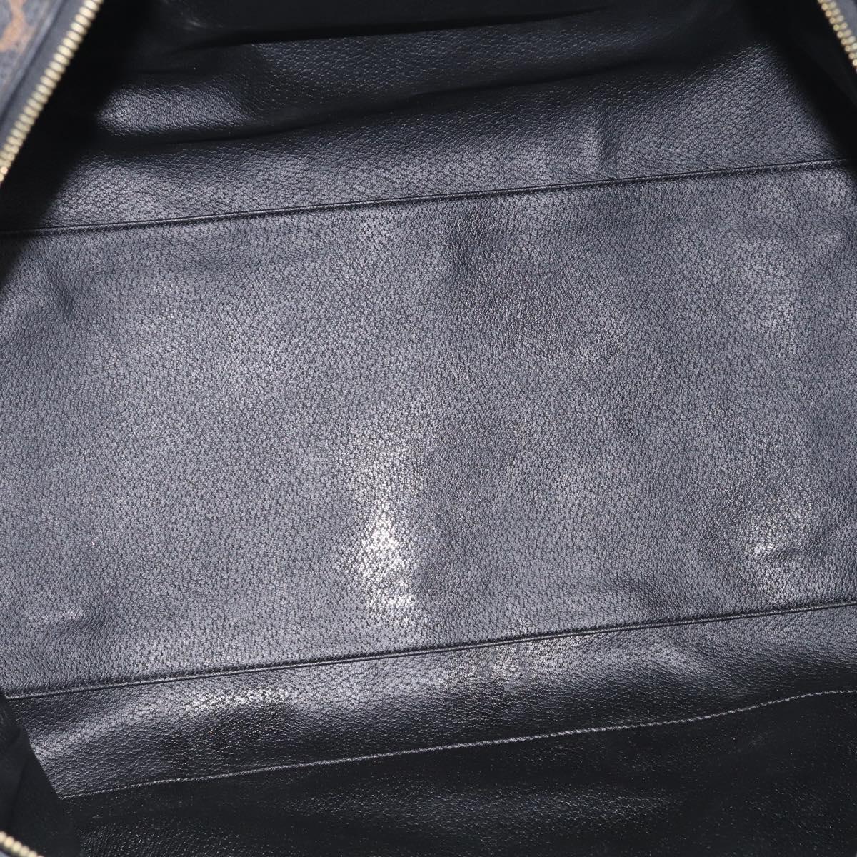 CELINE Macadam Boston Bag PVC Black Gold Tone Auth 209064V