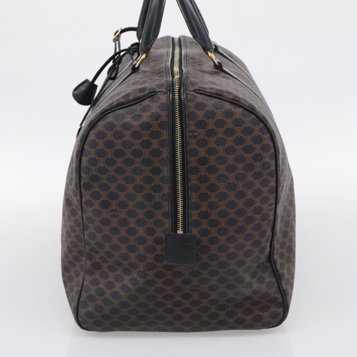 CELINE Macadam Boston Bag PVC Black Gold Tone Auth 209064V