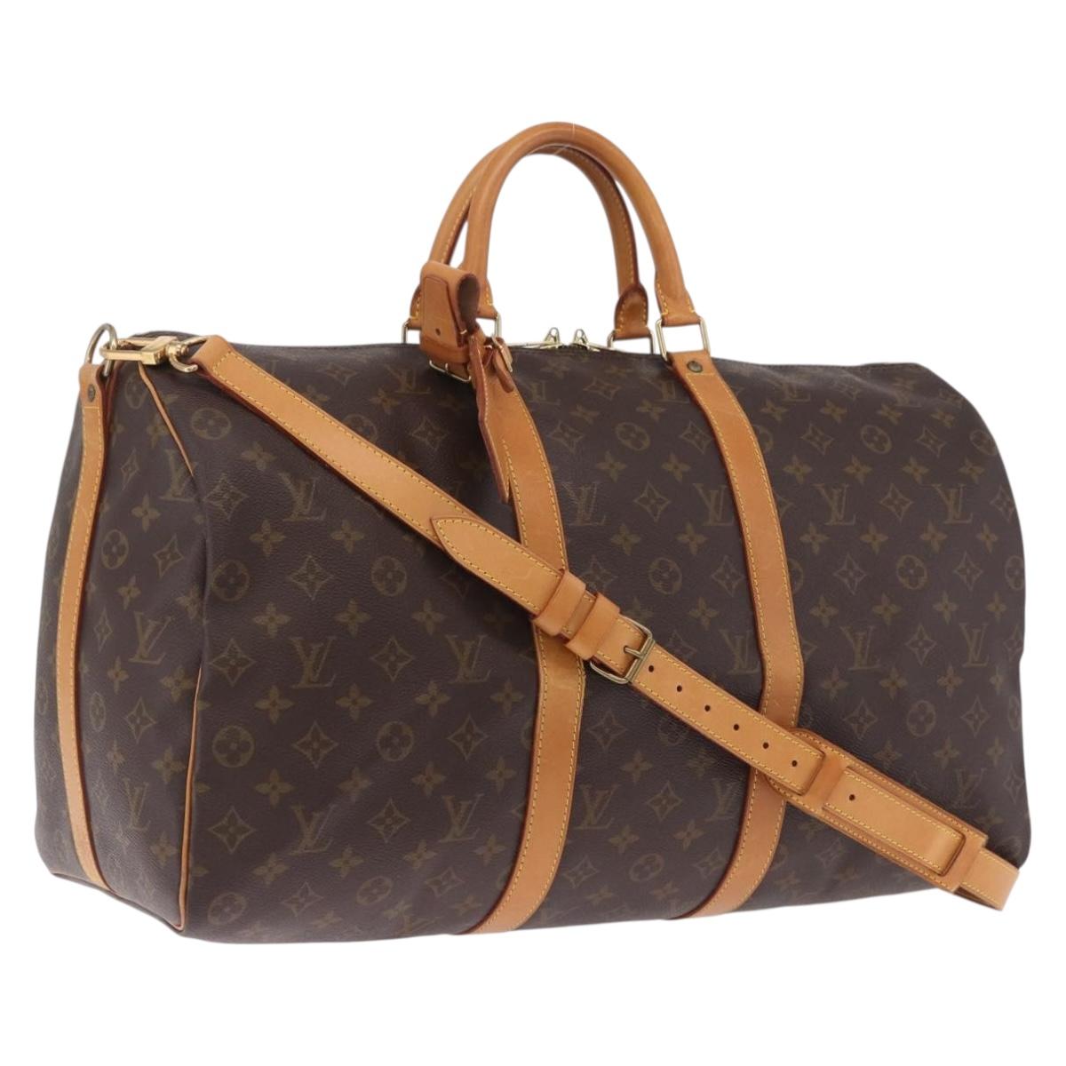 LOUIS VUITTON Monogram Keepall Bandouliere 50 Boston Bag M41416 LV Auth 209074A