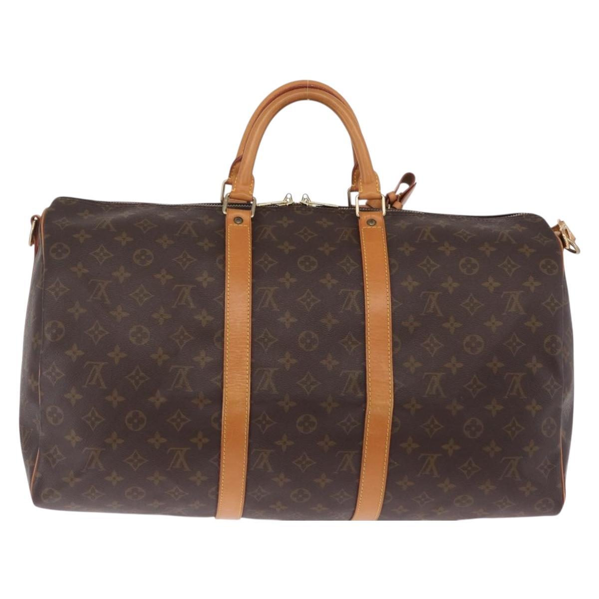 LOUIS VUITTON Monogram Keepall Bandouliere 50 Boston Bag M41416 LV Auth 209074A