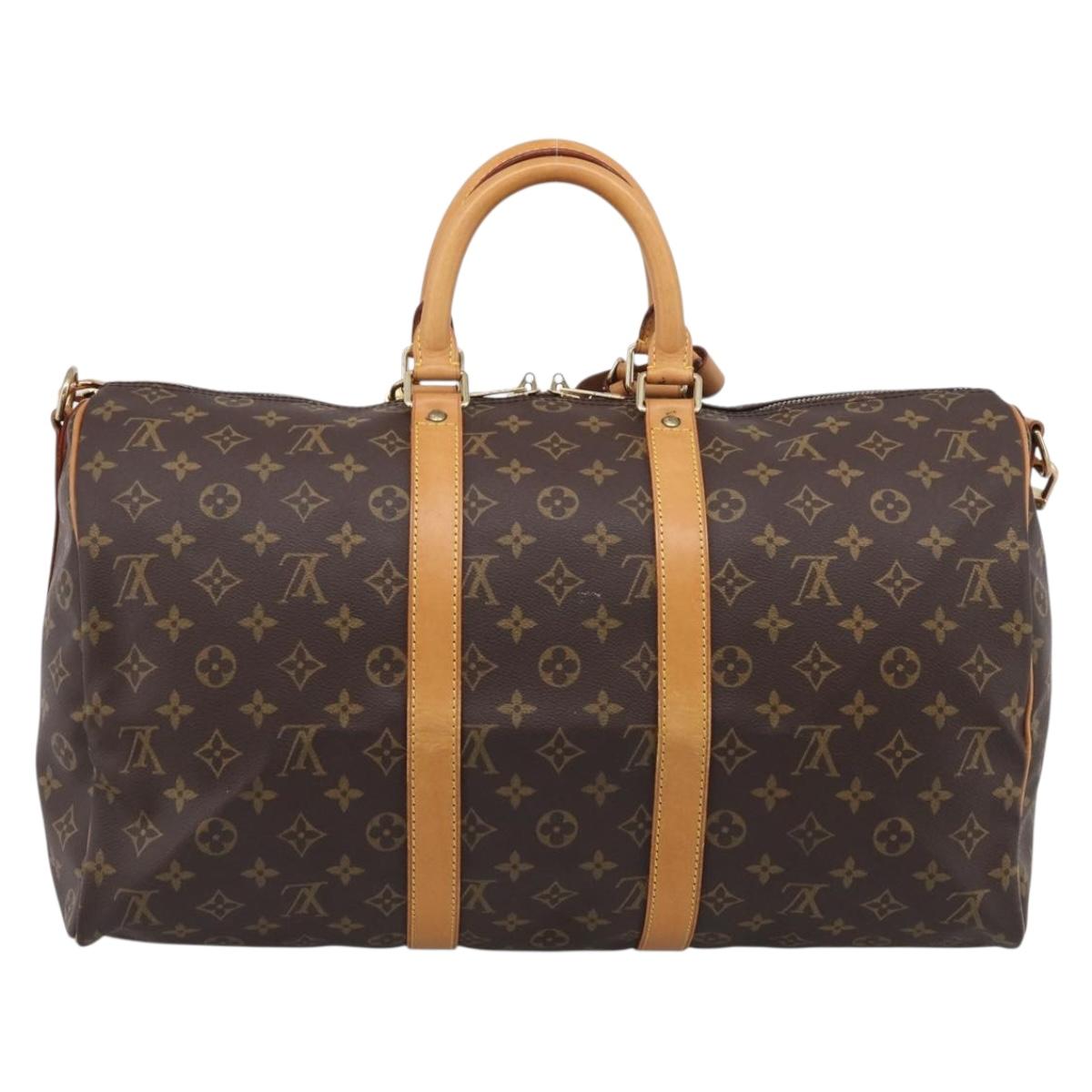 LOUIS VUITTON Monogram Keepall Bandouliere 45 Boston Bag M41418 LV Auth 209076V