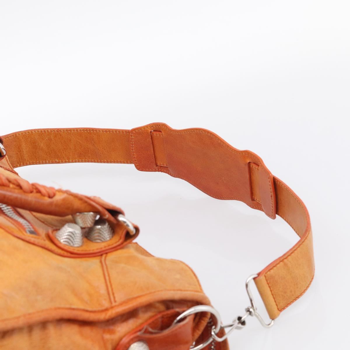 Balenciaga The Giant City Hand Bag Leather 2way Orange 173084 Auth 209082A
