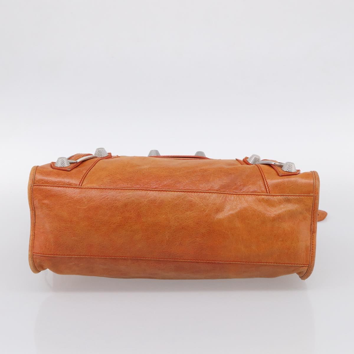 Balenciaga The Giant City Hand Bag Leather 2way Orange 173084 Auth 209082A
