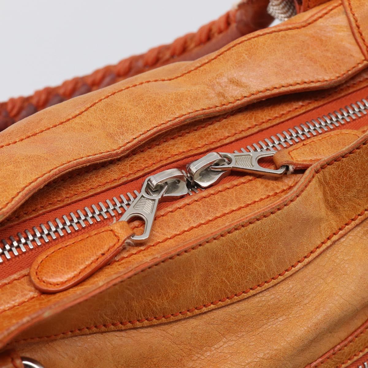 Balenciaga The Giant City Hand Bag Leather 2way Orange 173084 Auth 209082A