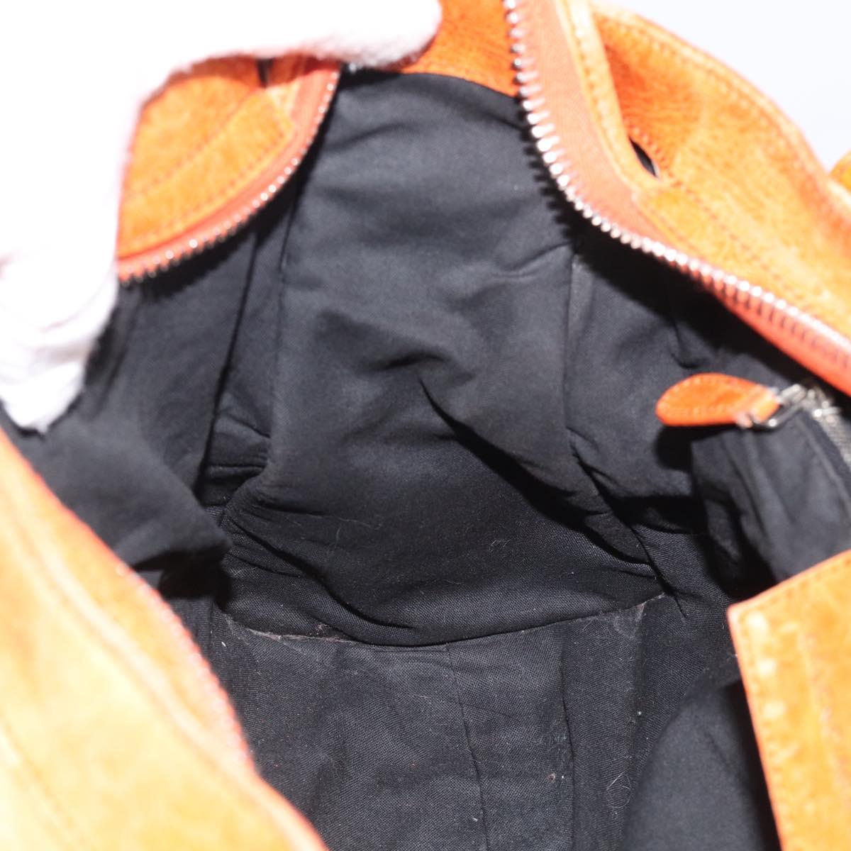 Balenciaga The Giant City Hand Bag Leather 2way Orange 173084 Auth 209082A