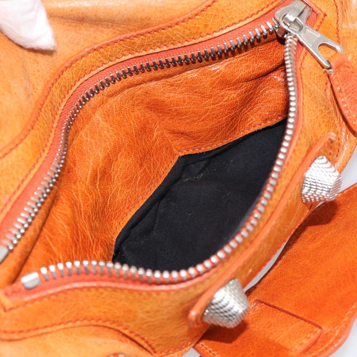 Balenciaga The Giant City Hand Bag Leather 2way Orange 173084 Auth 209082A