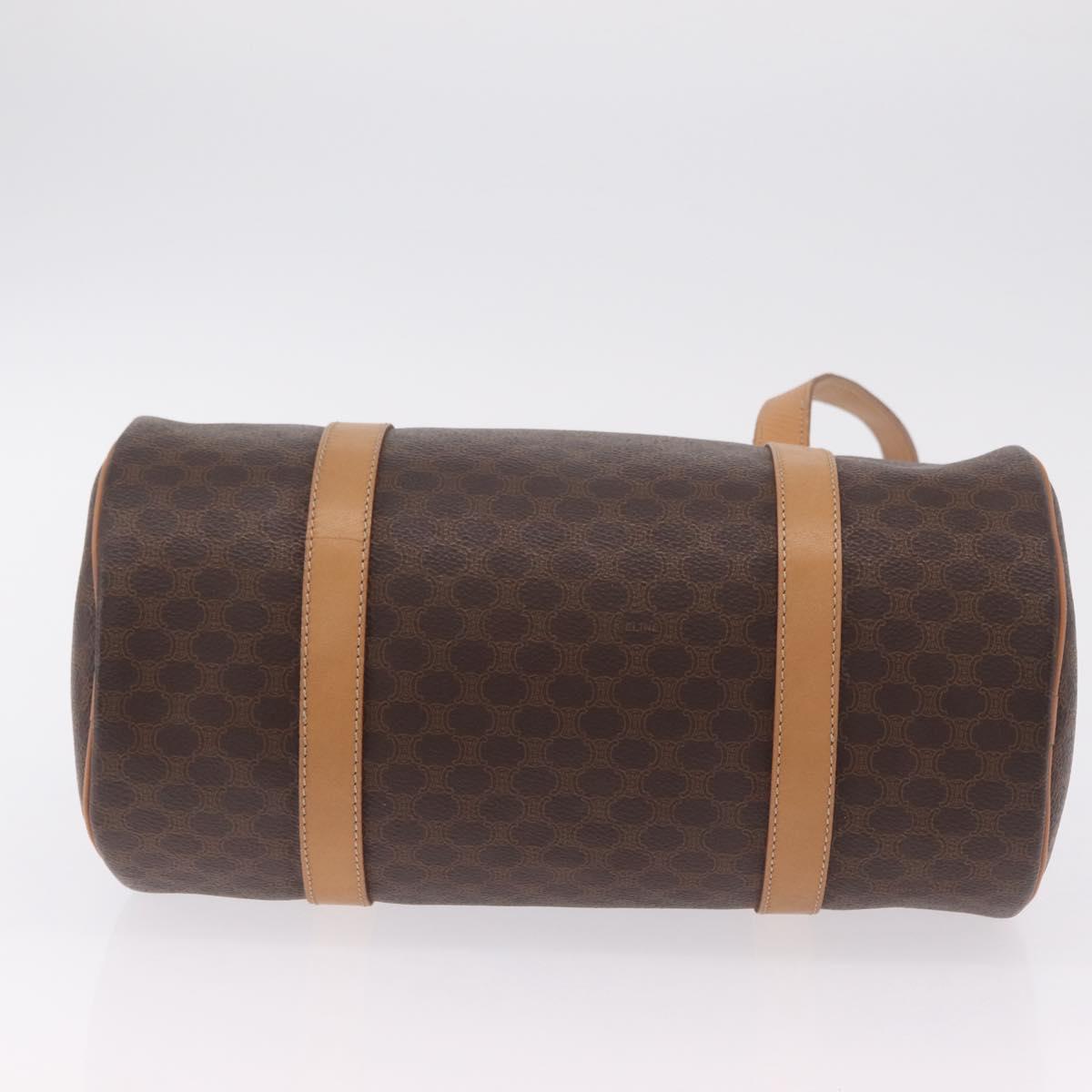 CELINE Macadam Hand Bag PVC Brown Gold Tone Auth 209086A