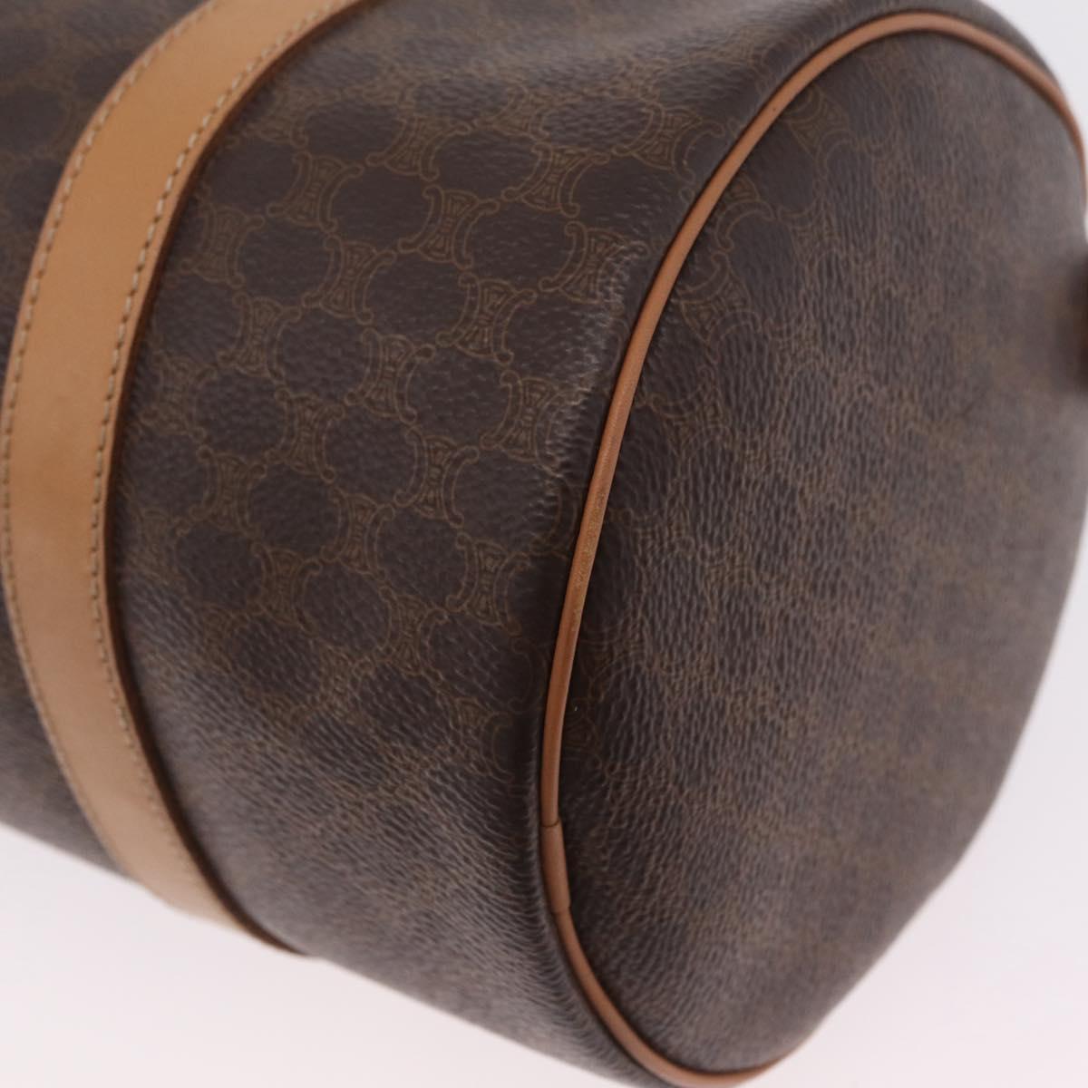 CELINE Macadam Hand Bag PVC Brown Gold Tone Auth 209086A