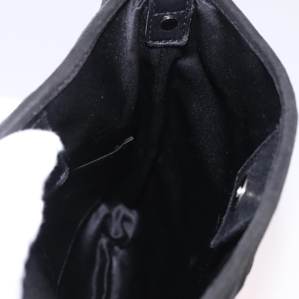 Saint Laurent Shoulder Bag Canvas Black Silver Auth 209089