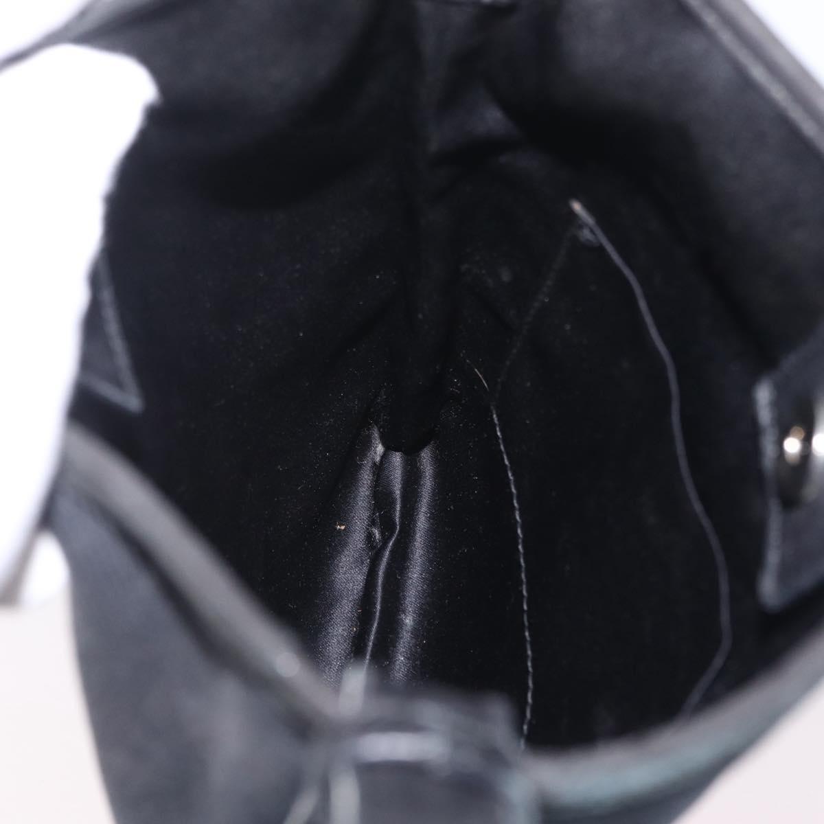 Saint Laurent Shoulder Bag Canvas Black Silver Auth 209089